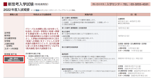 早稲田大学の入試要項