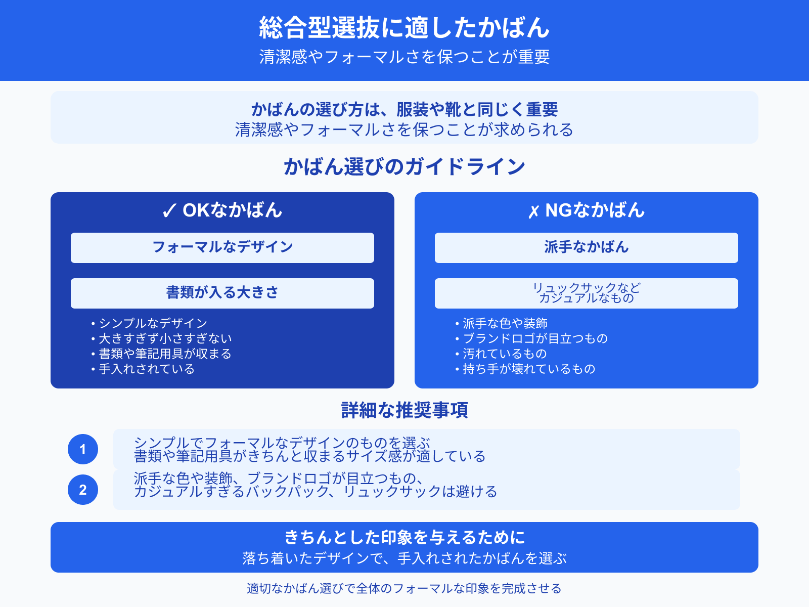 総合型選抜に適したかばん