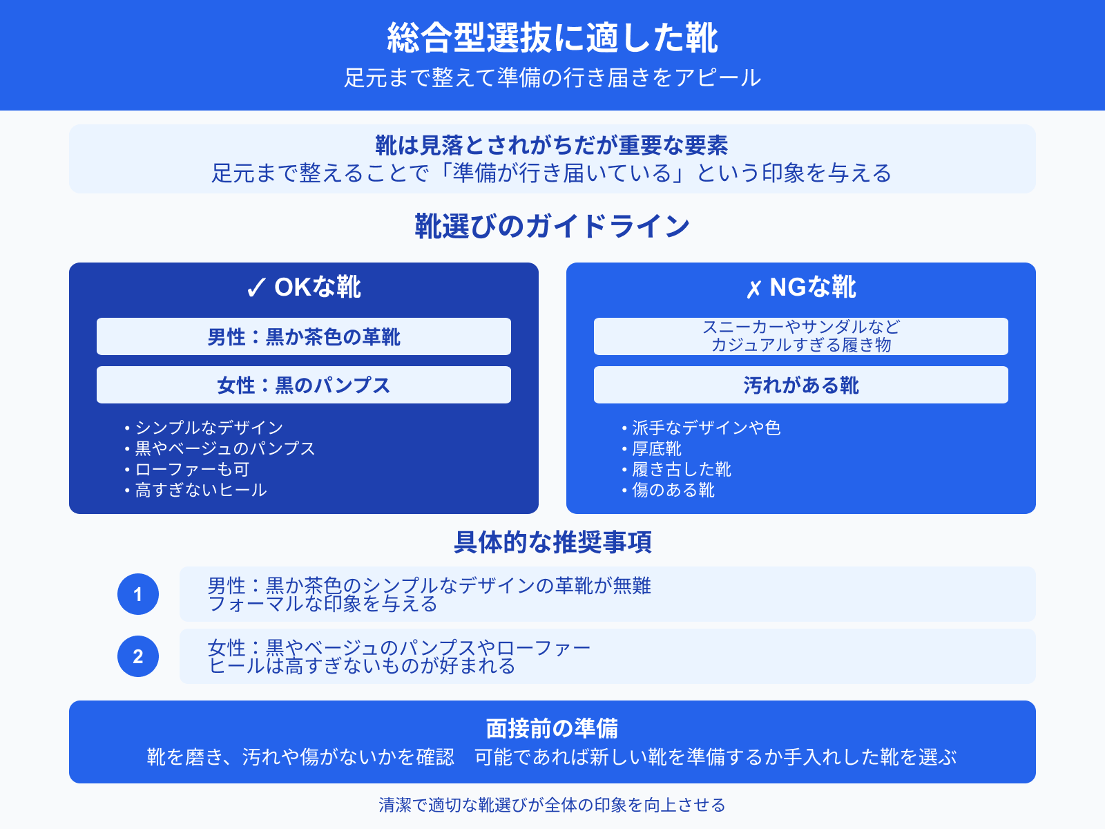 総合型選抜に適した靴