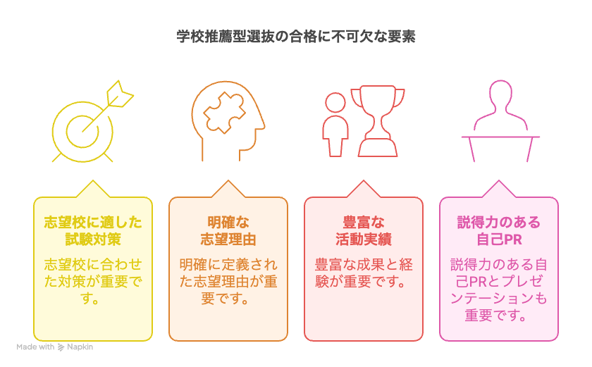 学校推薦型選抜の合格に不可欠な4つの要素
