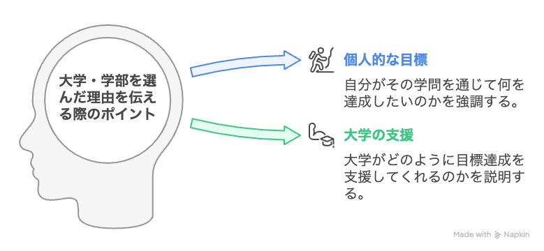 大学・学部を選んだ理由を伝える際のポイント