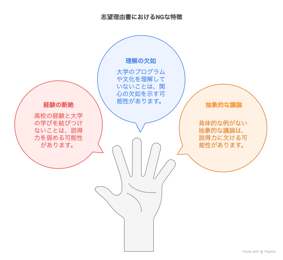 志望理由書におけるNGな特徴