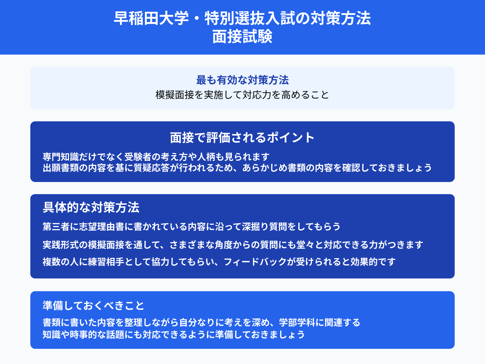 早稲田大学・特別選抜入試の対策方法 面接試験