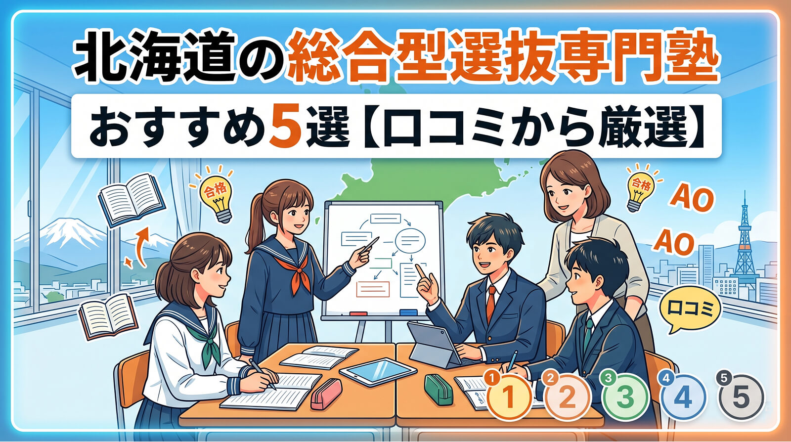 北海道の総合型選抜専門塾おすすめ5選【口コミから厳選】