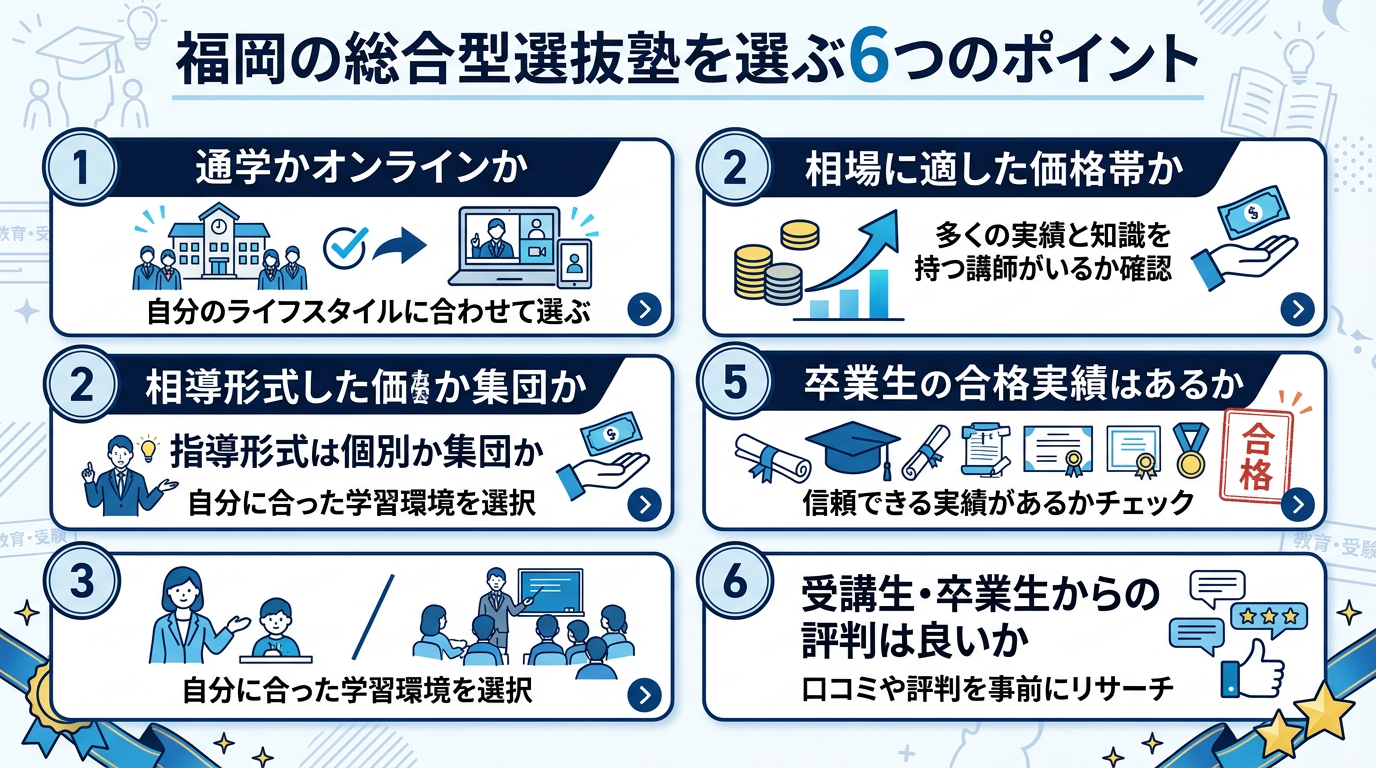 福岡の総合型選抜塾を選ぶ6つのポイント