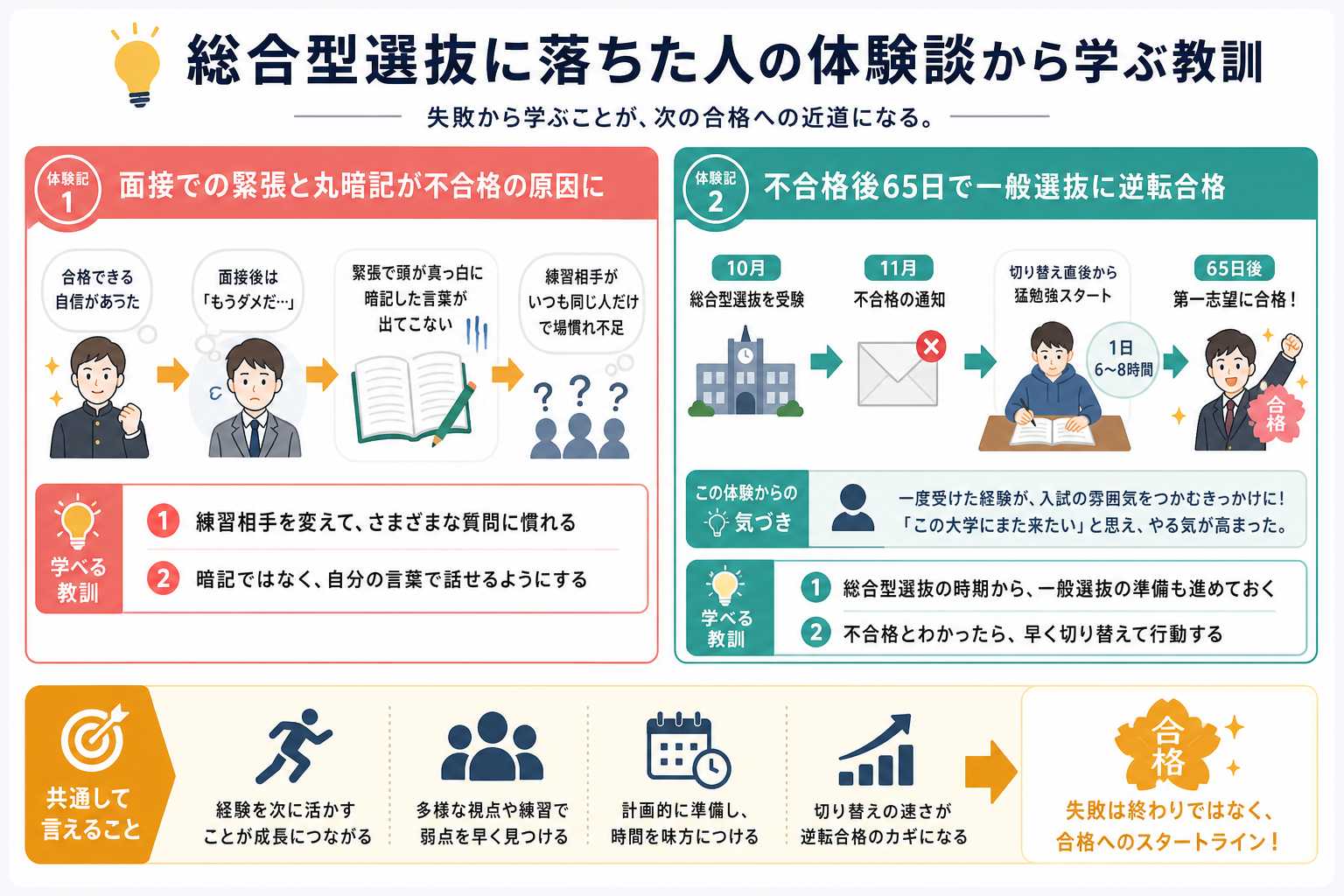 総合型選抜に落ちた人の体験談から学ぶ教訓