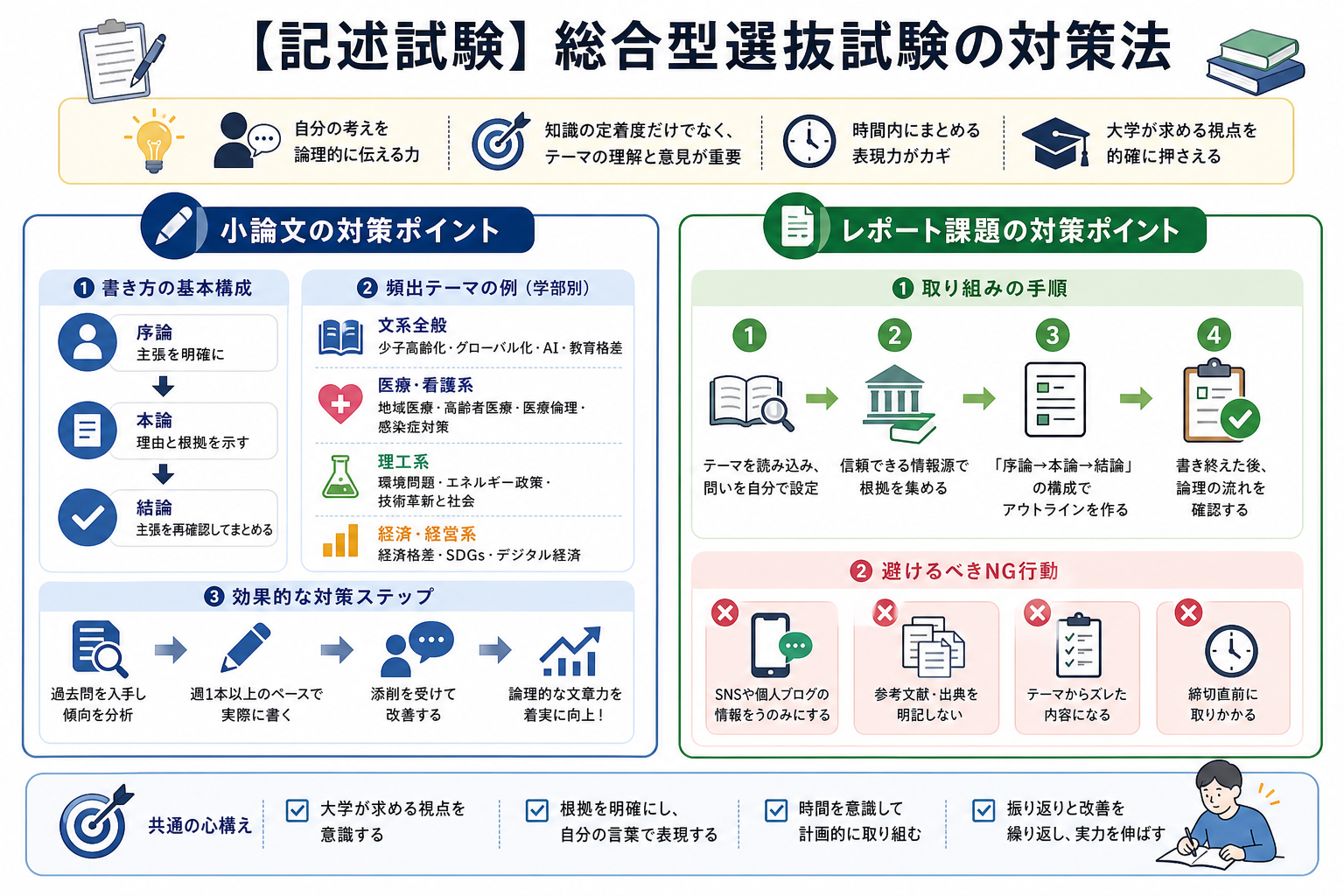 【記述試験】総合型選抜試験の対策法