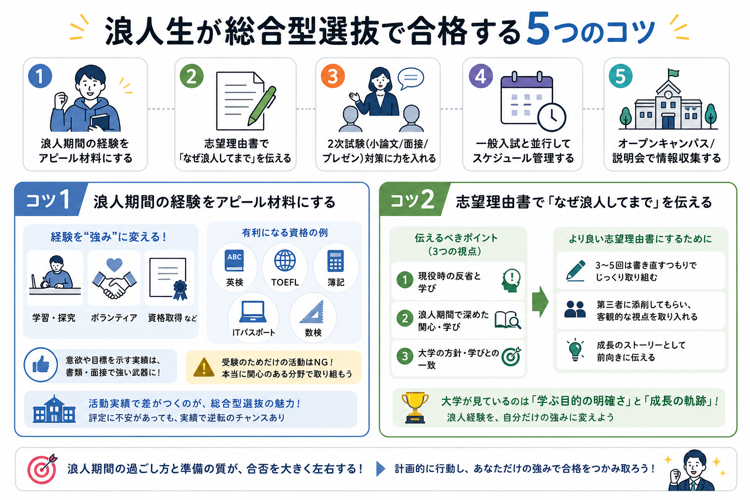 浪人生が総合型選抜で合格する5つのコツ