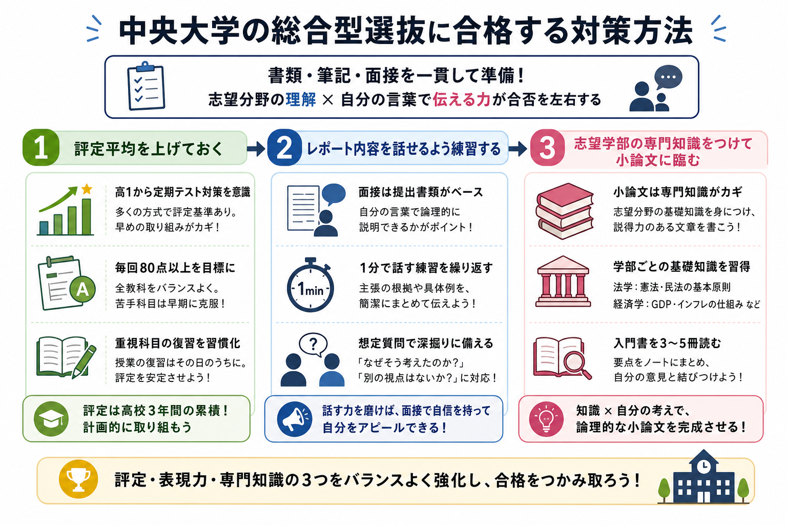 中央大学の総合型選抜に合格する対策方法