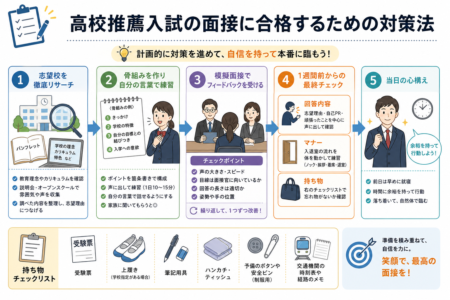 高校推薦入試の面接に合格するための対策法