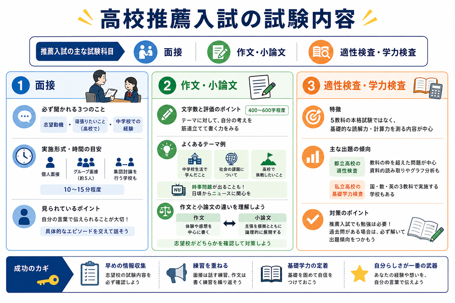 高校推薦入試の試験内容