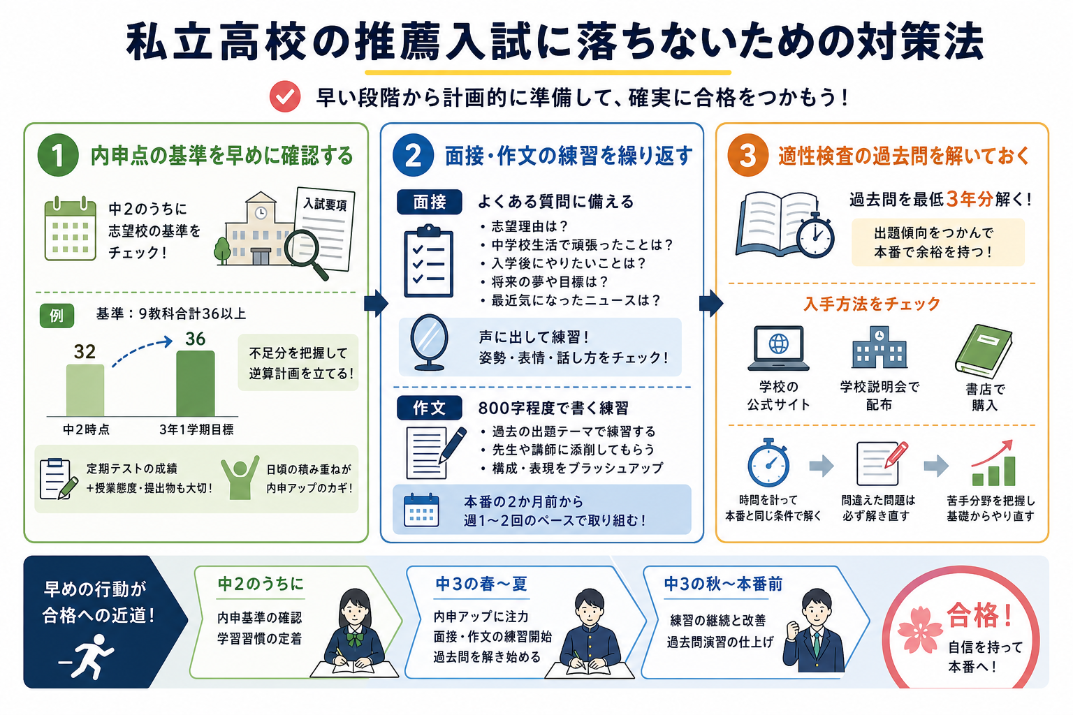 私立高校の推薦入試に落ちないための対策法