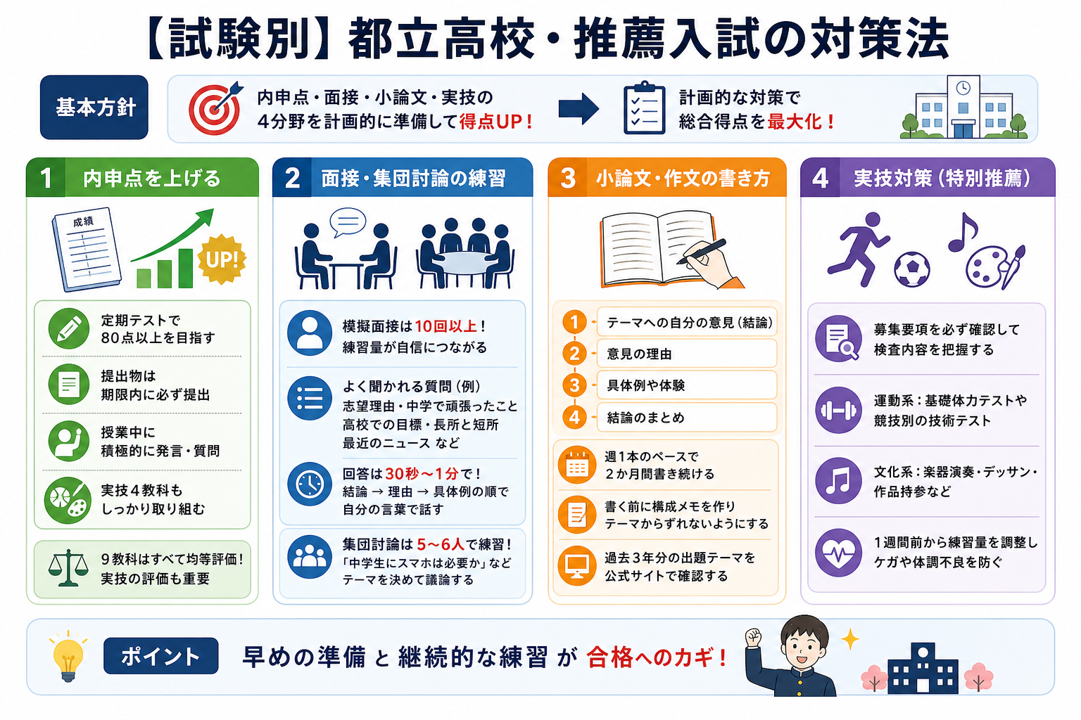 【試験別】都立高校・推薦入試の対策法